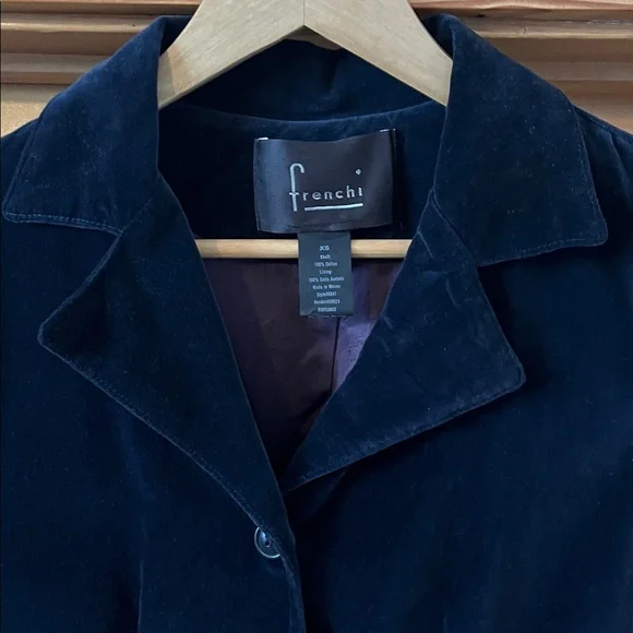 Vintage 90s Velvet blazer size XS - Picture 3 of 5